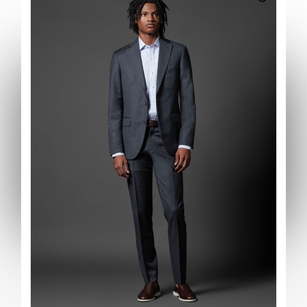NWT J. Hilburn Italian wool charcoal gray solid trousers pants size 36 corpcore